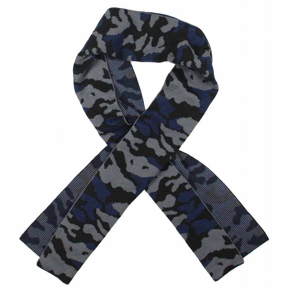 NEW STEVE MADDEN men's camo winter scarf in blue